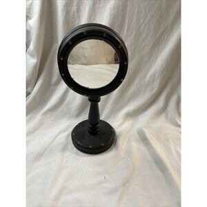 Antique Wooden Framed Shaving Dressing Make-up Mirror Free Standing 14" Tall
